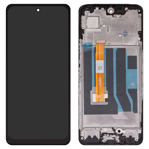 Pantalla LCD puede usarse con Realme C67 5G, negro, con marco, High Copy