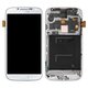Дисплей для Samsung I9500 Galaxy S4, белый, с рамкой, Оригинал (переклеено стекло)