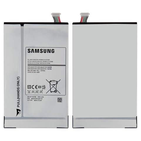 Аккумулятор EB BT705FBE для Samsung T700 Galaxy Tab S 8.4, Li ion, 3,8 В, 4900 мАч, Original PRC 