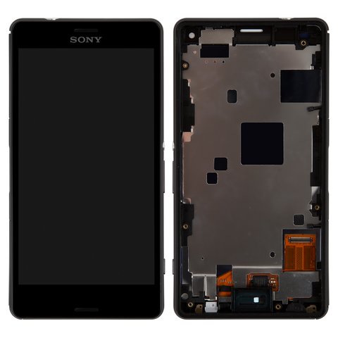 Дисплей для Sony D5803 Xperia Z3 Compact Mini, D5833 Xperia Z3 Compact Mini, чорний, з рамкою, Original PRC 