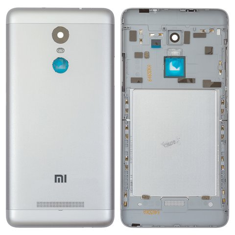 Задня панель корпуса для Xiaomi Redmi Note 3i Pro SE, чорна, срібляста, з боковою кнопкою, Original PRC 
