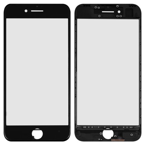 Сенсорний екран для iPhone 7, з рамкою, з ОСА плівкою, Сopy, чорний