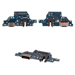 Шлейф для Motorola Moto G84, конектора навушників, конектора зарядки, з мікрофоном, High Copy, плата зарядки