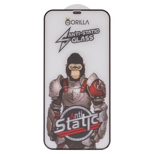 Захисне скло для Apple iPhone 12 Pro Max, сумісне з чохлом, Full Glue, Anti Static, без упаковки , чорний, gorilla