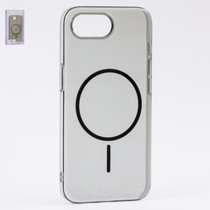 Чехол Fully PC MagSafe для iPhone 16e, черный, прозрачный, магнитный, пластик