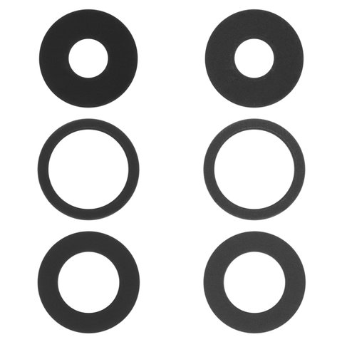 Стекло камеры для iPhone 15 Pro, черное, без рамки, комплект 3 шт., Original PRC 